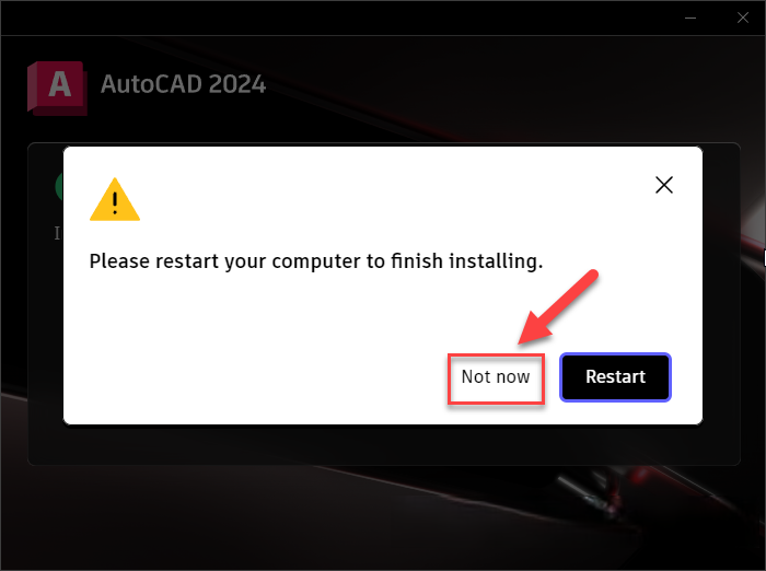 Chờ cài đặt hoàn tất, nếu có yêu cầu khởi động lại, chọn Not now Chờ cài đặt hoàn tất, nếu có yêu cầu khởi động lại, chọn Not now